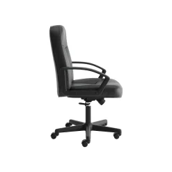 HON SofThread Leather High-Back Executive Chair, Center-Tilt, Fixed Arms, Black (BSXVL601SB11)