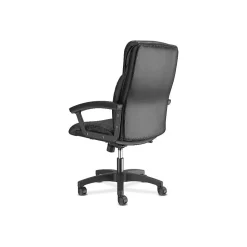 HON SofThread Leather High-Back Executive Chair, Center-Tilt, Fixed Arms, Black (BSXVL151SB11)