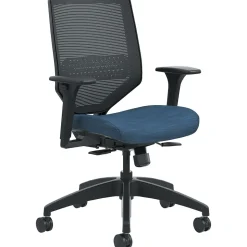 HON Solve ilira-Stretch Mesh/Fabric Mid-Back Task Chair, Black/Midnight