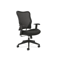 HON Wave Mesh High-Back Task Chair, Synchro-Tilt, Adjustable Arms, Black Sandwich Mesh Seat (BSXVL702MM10)