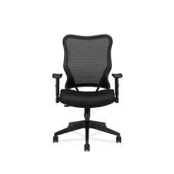 HON Wave Mesh High-Back Task Chair, Synchro-Tilt, Adjustable Arms, Black Sandwich Mesh Seat (BSXVL702MM10)
