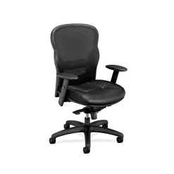 HON Wave Mesh High-Back Task Chair, Adjustable Arms, SofThread Leather Seat (BSXVL701SB11)