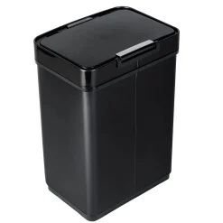 Honey-Can-Do Motion Sensor Steel Indoor Trash Can with Automatic Lid, 13.2 Gallon, Black (TRS-08415)