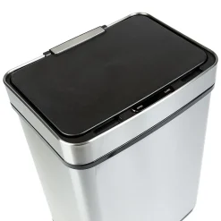 Honey-Can-Do Motion Sensor Steel Indoor Trash Can with Automatic Lid, 13.2 Gallon, Silver (TRS-08414)