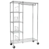 Honey-Can-Do Rolling Closet with Garment Bar and Shelves, 18"W, Chrome (SHF-01567)
