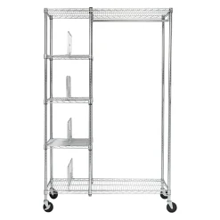 Honey-Can-Do Rolling Closet with Garment Bar and Shelves, 18