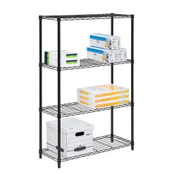 Honey-Can-Do 4-Shelf Metal Shelving Unit, 36"W, Black (SHF-03936)