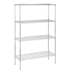 Honey-Can-Do 4-Shelf Metal Unit, 48''W, Chrome (SHF-05226)