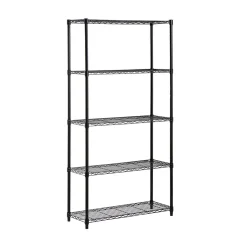 Honey-Can-Do 5-Shelf Metal Unit, 36"W, Black (SHF-01442)