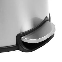 Honey-Can-Do Steel Indoor Round Soft-Close Trash Can with Hinged Lid, 7.92 Gallon, Silver (TRS-08994)