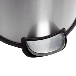 Honey-Can-Do Steel Indoor Round Step Can Trash Can with Hinged Lid, 7.92 Gallon, Silver (TRS-09074)