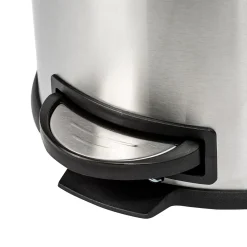 Honey-Can-Do Steel Indoor Round Step Trash Can with Hinged Lid, 7.92 Gallon, Silver (TRS-09075)