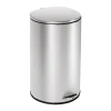Honey-Can-Do Steel Indoor Semi-Round Step Trash Can with Hinged Lid, 10.56 Gallon, Silver (TRS-09332)