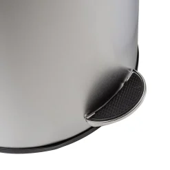 Honey-Can-Do Steel Indoor Semi-Round Step Trash Can with Hinged Lid, 10.56 Gallon, Silver (TRS-09332)