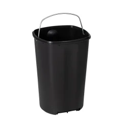 Honey-Can-Do Steel Indoor Square Step Trash Can with Hinged Lid, 3.17 Gallon, Silver (TRS-09327)