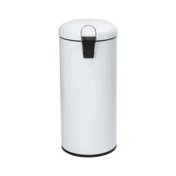 Honey-Can-Do Steel Step Trash Can, 7.9-Gallon, White (TRS-09329)