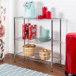 Honey-Can-Do Three Tier Storage Shelf, Chrome (SHF-09367)