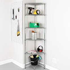 Honey-Can-Do 6-Tier Compact Triangle Corner Shelving Unit, Chrome (SHF-10025)