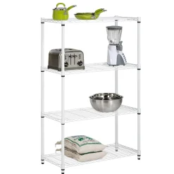 Honey-Can-Do 4-Tier Heavy-Duty Adjustable Shelving Unit with 250-lb Weight Capacity, 14"W, White (SHF-09440)