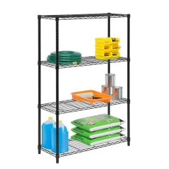 Honey-Can-Do 4-Tier 250lb. Capacity Shelving Unit, Black (SHF-01908)