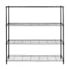 Honey-Can-Do 4-Tier Slim Profile Wide Shelving Unit, Black (SHF-10003)
