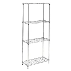 Honey-Can-Do 4-Tier Slim Profile Shelving Unit, Chrome (SHF-10022)
