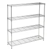 Honey-Can-Do 4-Tier Slim Profile Wide Shelving Unit, 48" x 10" x 48", Chrome (SHF-10023)
