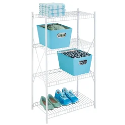 Honey-Can-Do 4-Tier Wire Shelving Unit, White (SHF-09452)