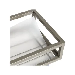 Honey-Can-Do Toilet Paper Holder with Over-the-Toilet Storage Tray, Satin Nickel (BTH-08461)