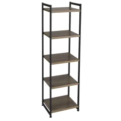 Household Essentials Ashwood 5-Shelf Storage Tower (8075-1)