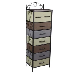 Household Essentials 8-Drawer Tower, Black/Brown/Green/Blue (8044-1)