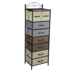 Household Essentials 8-Drawer Tower, Black/Brown/Green/Blue (8044-1)
