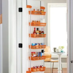Household Essentials OTD 6-Shelf Hanging Storage Rack, 57" x 19.25" x 6.25", Orange (2152-1)