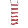 Household Essentials OTD 6-Shelf Hanging Storage Rack, 57" x 19.25" x 6.25", Red (2153-1)