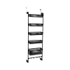 Household Essentials 5-Shelf Plastic Over-the-Door Storage Rack, 20", Black (2196-1)