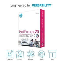 HP 8.5" x 11" Multipurpose Paper, 20 lbs., 96 Brightness, 500 Sheets/Ream (HPM1120)