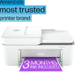 HP DeskJet 4255e Wireless All-in-One Color Inkjet Printer, Scanner, Copier, Best for Home, 3 Months of Ink Included (588S6A)