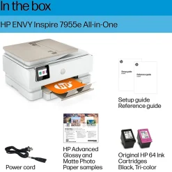 HP Envy Inspire ENVY 7955e Wireless Color Inkjet Printer, All-In-One, Print, Scan, Copy (1W2Y8A#B1H)