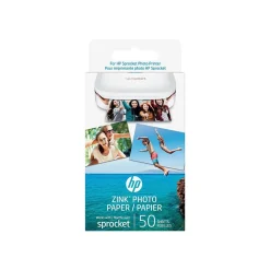 HP Glossy Zink Glossy Photo Paper, 2" x 3", 50 Sheets/Pack (HPIZ2X350)