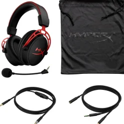 HP HyperX Cloud Alpha Noise Canceling Over-the-Ear Stereo Gaming Headset, 3.5mm, Black/Red (4P5L1AA)