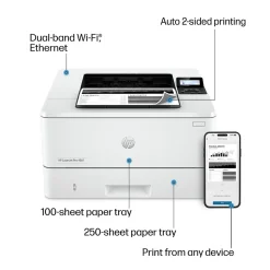 HP LaserJet Pro 4001dw Wireless Black & White Laser Printer, Single-Function, Print, Best for Office (2Z601F)