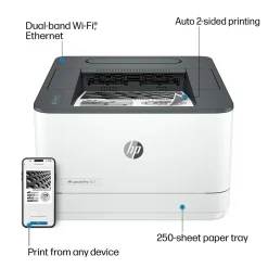 HP LaserJet Pro LJP 3001dw Wireless Black & White Laser Printer, Single-Function, Print, Best for Office (3G65OF)