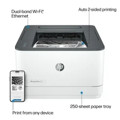 HP LaserJet Pro LJP 3001dw Wireless Black & White Laser Printer, Single-Function, Print, Best for Office (3G65OF)