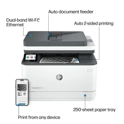 HP LaserJet Pro MFP LJP 3101fdw Wireless Black & White Laser Printer, All-In-One, Print, Scan, Copy, Fax (3G628F)
