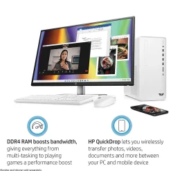 HP Pavilion Desktop Computer, Intel Core i5-12400, 12GB RAM, 256GB SSD, Mouse & Keyboard Included, Windows 11 Home