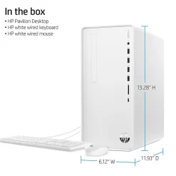 HP Pavilion Desktop Computer, Intel Core i5-12400, 12GB RAM, 256GB SSD, Mouse & Keyboard Included, Windows 11 Home