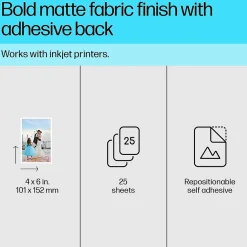 HP Picture Stickers, 4" x 6", 25 Sheets/Pack (8L1U8A)