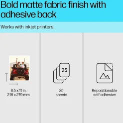 HP Picture Stickers, 8.5" x 11", 25 Sheets/Pack (8L1U9A)