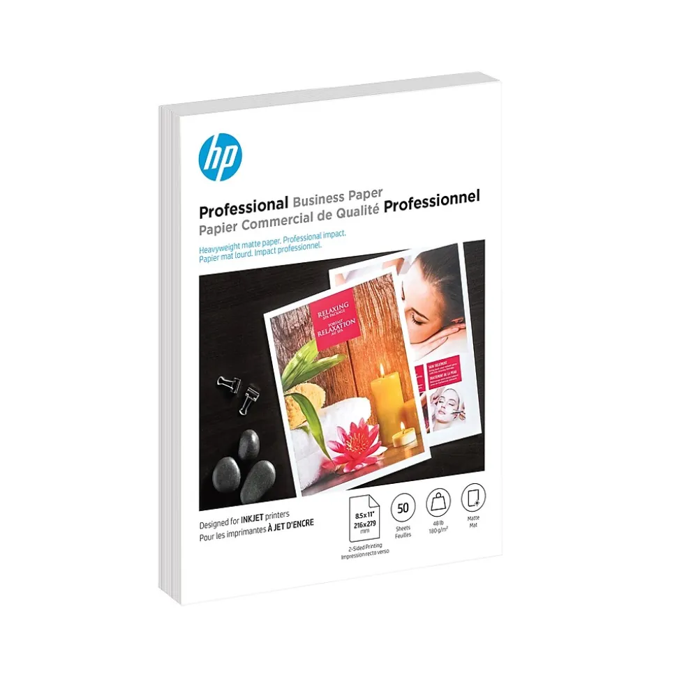 HP Professional Business Paper, Matte, 8.5" x 11", 50 Sheets/Pack (4WN01A)