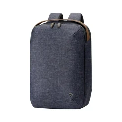 HP Renew Laptop Backpack, Heather Blue/Brown Fabric/Faux Leather (1A212AA#ABL)